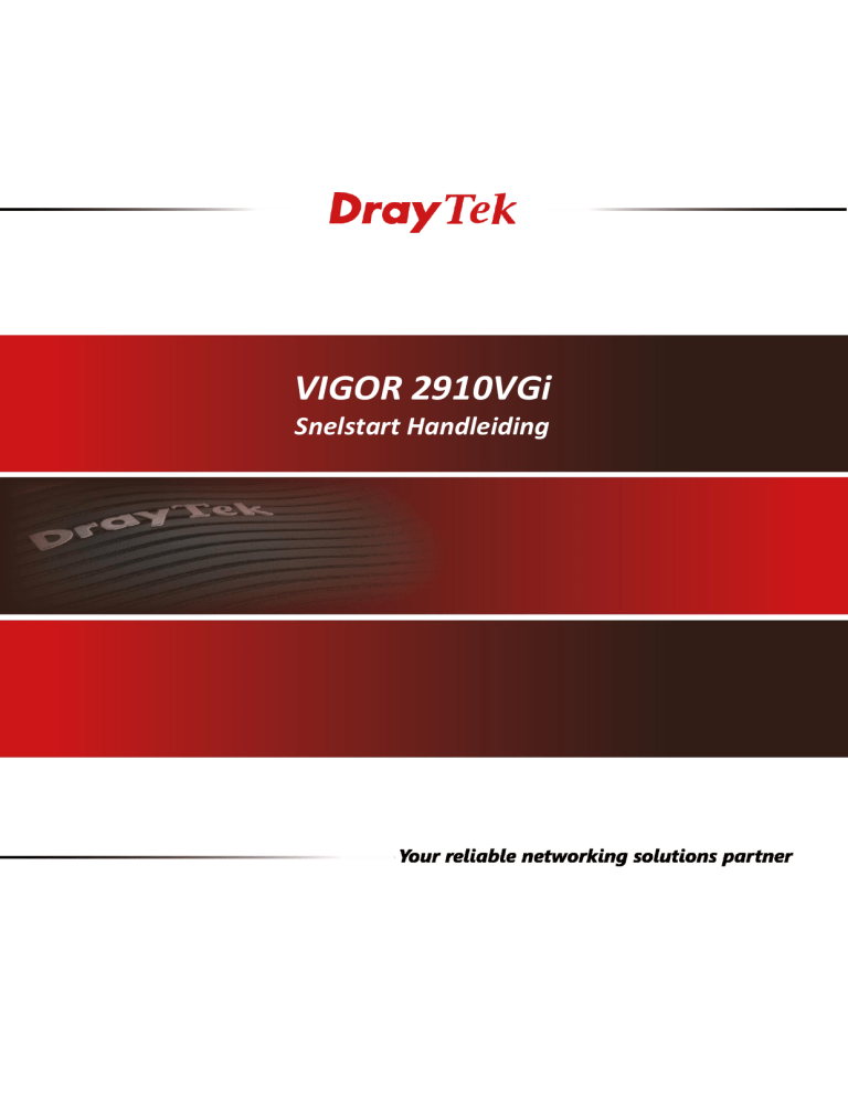 Draytek Vigor 2910VGi User manual Draytek Vigor 2910VGi User manual