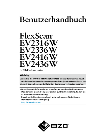 Eizo | Benutzerhandbuch | FlexScan EV2316W/EV2336W/EV2416W/EV2436W | Manualzz