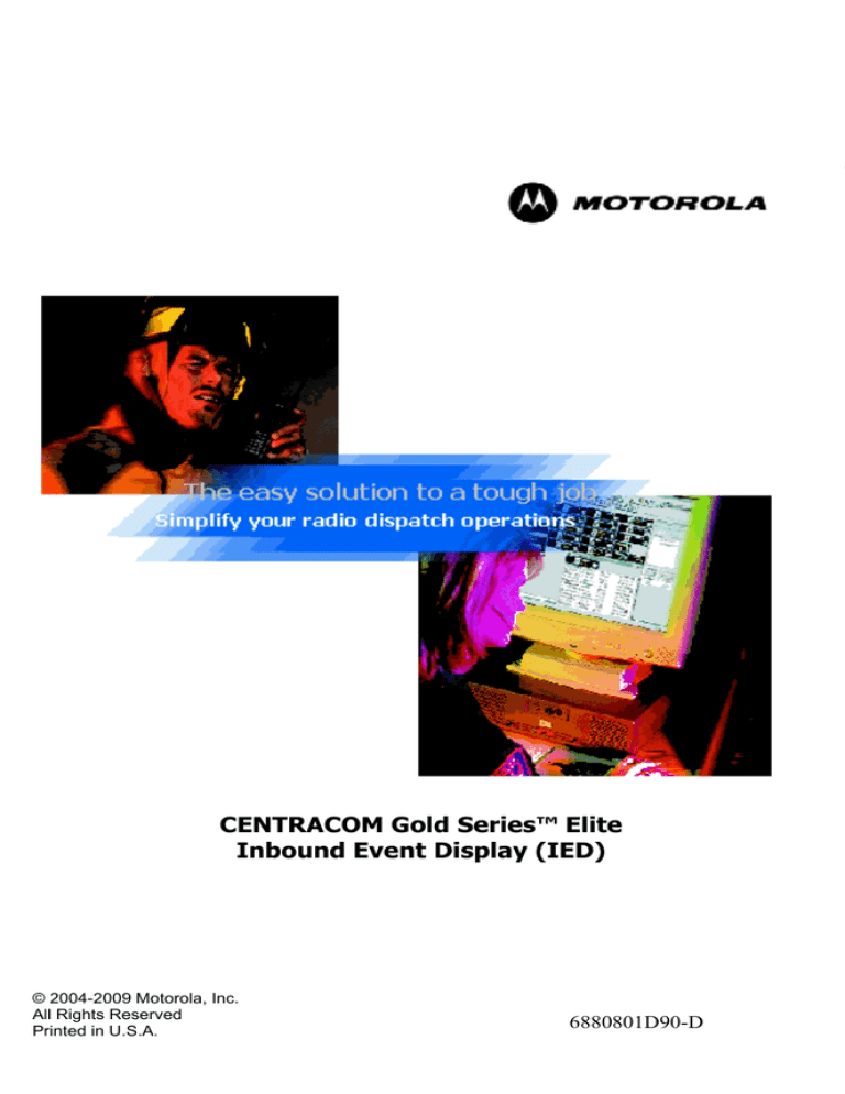 Motorola CENTRACOM 6880801D90-D User guide Motorola CENTRACOM 6880801D90-D User guide