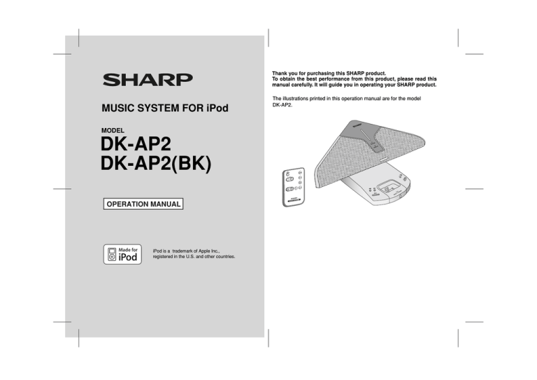Sharp DK-AP2(BK) Specification Sharp DK-AP2(BK) Specification