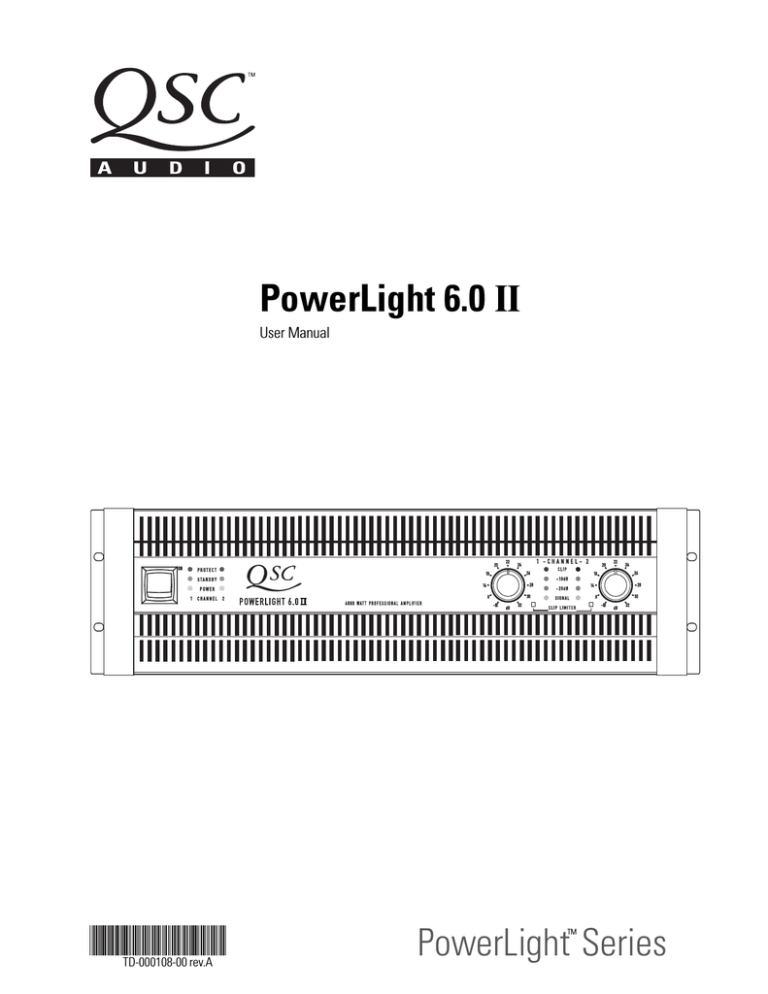 QSC 6.0 II User manual QSC 6.0 II User manual