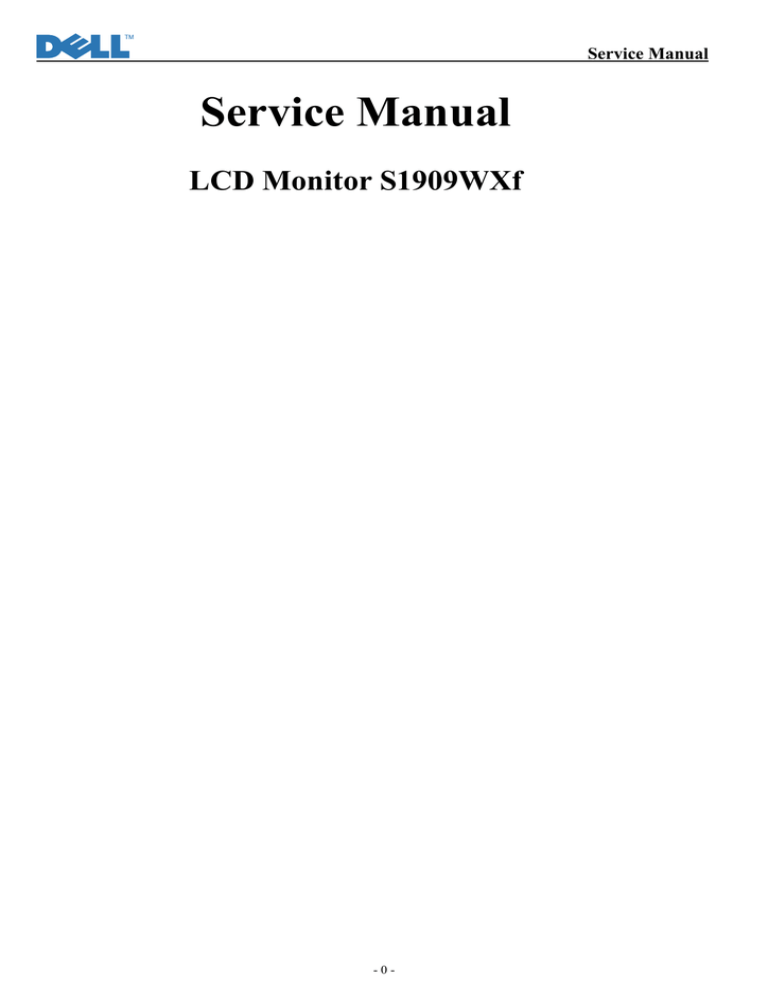 Dell S1909W User manual Dell S1909W User manual