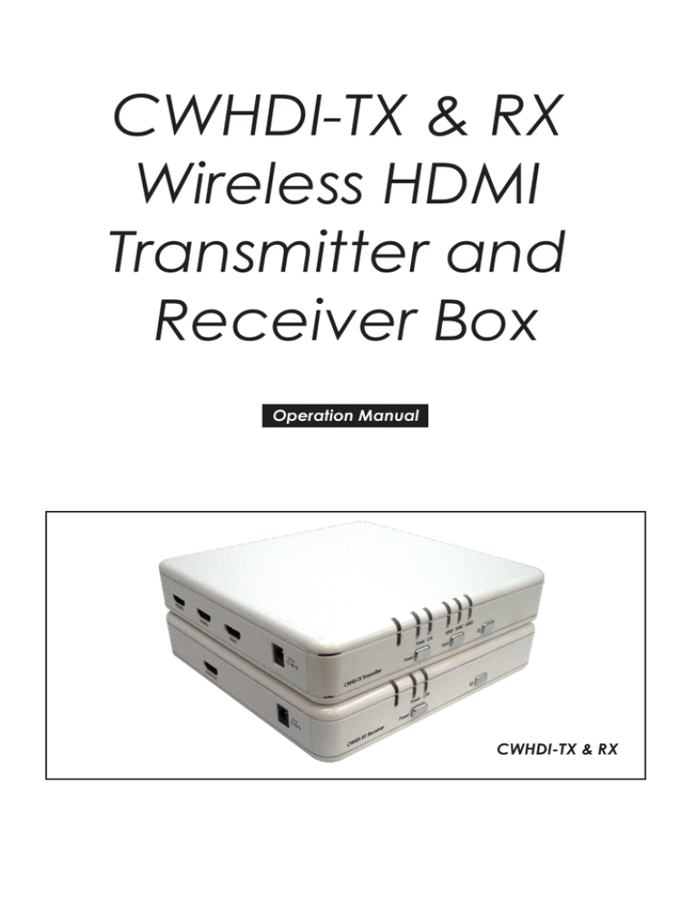 Cypress CWHDI-TX Specification Cypress CWHDI-TX Specification