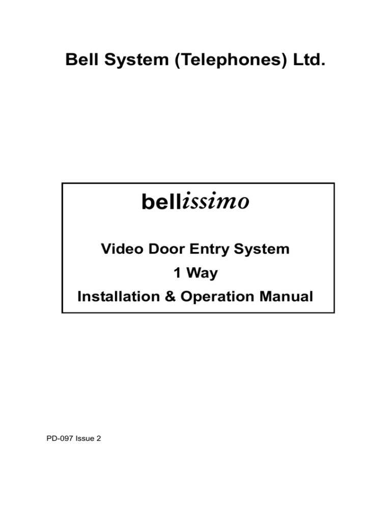 Bell System bellissimo Specification Bell System bellissimo Specification