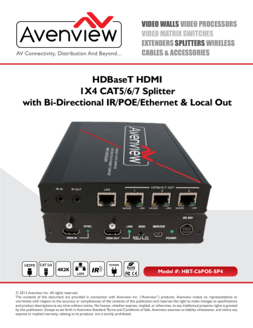 Avenview FO-HDMI-XX-MM Specification Avenview FO-HDMI-XX-MM Specification