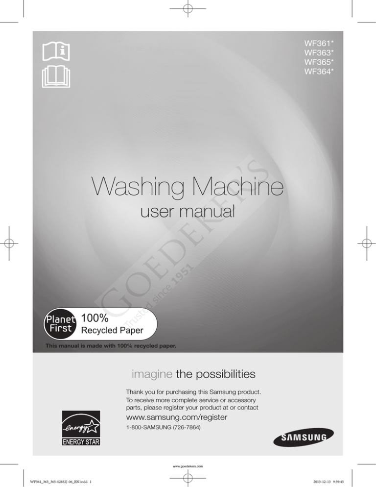 Samsung WF364 User manual Samsung WF364 User manual