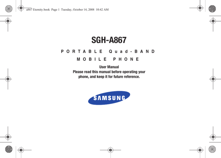 Samsung Eternity, CNETETERNITY - Eternity Cell Phone, ETERNITY SGH-A867 User manual Samsung Eternity, CNETETERNITY - Eternity Cell Phone, ETERNITY SGH-A867 User manual