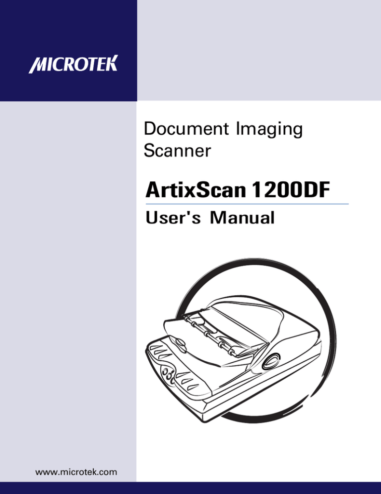 Microtek ArtixScan1200DF, ArtixScan 1200DF User manual Microtek ArtixScan1200DF, ArtixScan 1200DF User manual