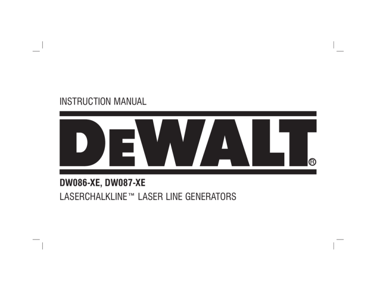 DeWalt DW087-XE User manual DeWalt DW087-XE User manual