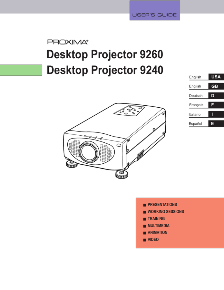 Proxima 9260 User guide Proxima 9260 User guide