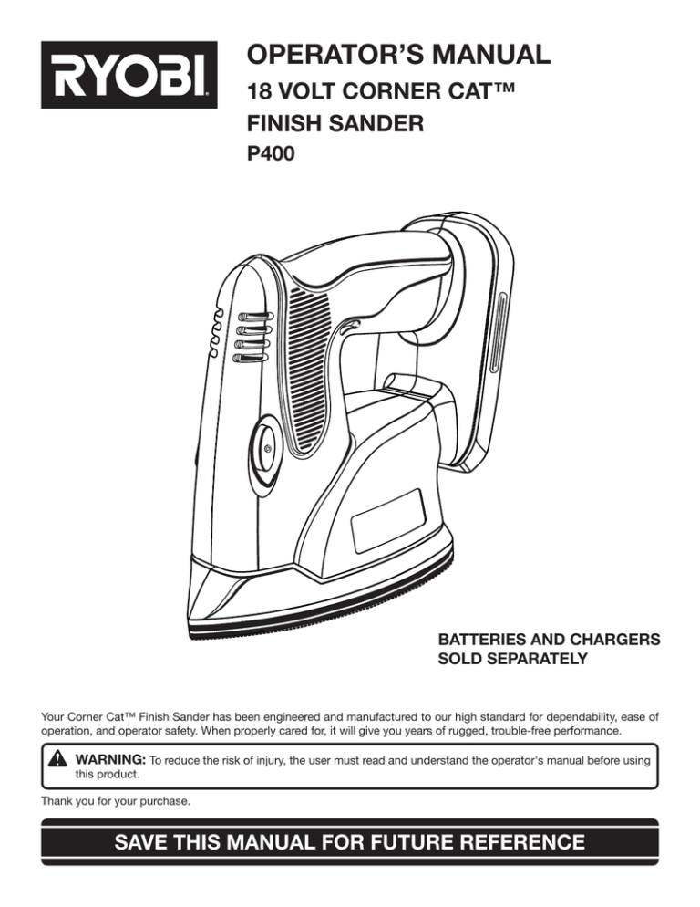 Ryobi P400 User manual Ryobi P400 User manual