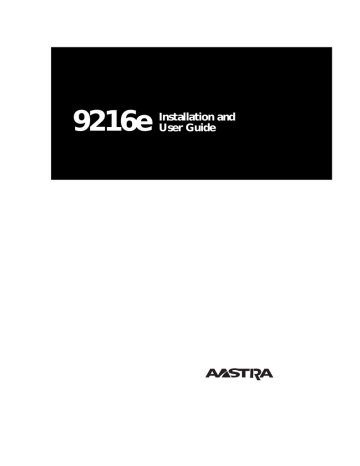 Aastra 9216e User guide | Manualzz Aastra 9216e User guide | Manualzz