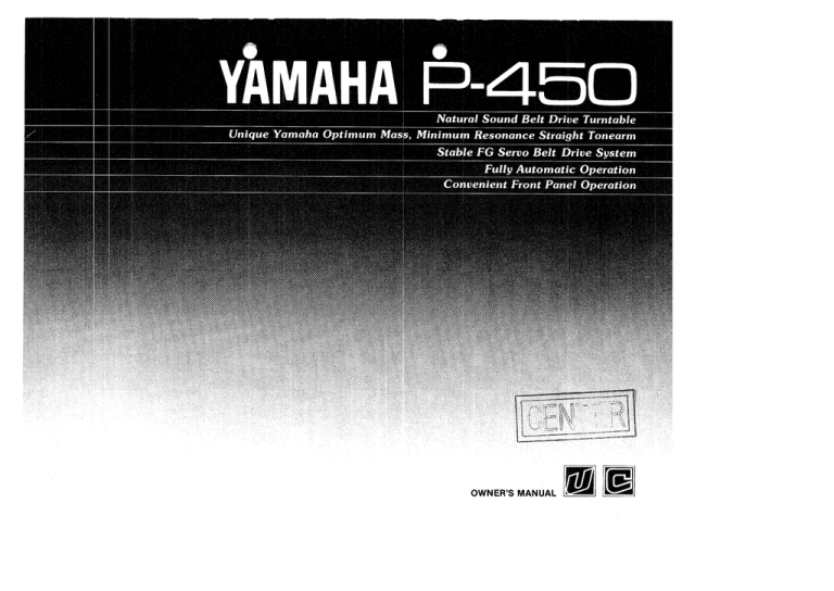 Yamaha P-450 Owner's manual Yamaha P-450 Owner's manual