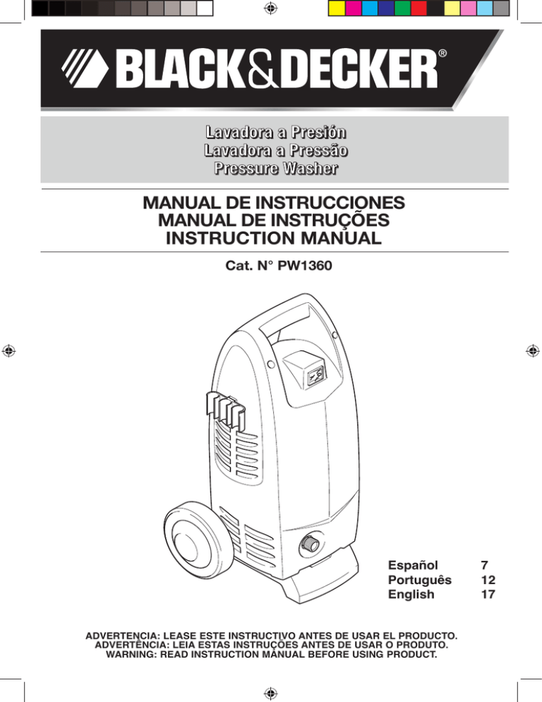 Black & Decker PW1360 User manual Black & Decker PW1360 User manual