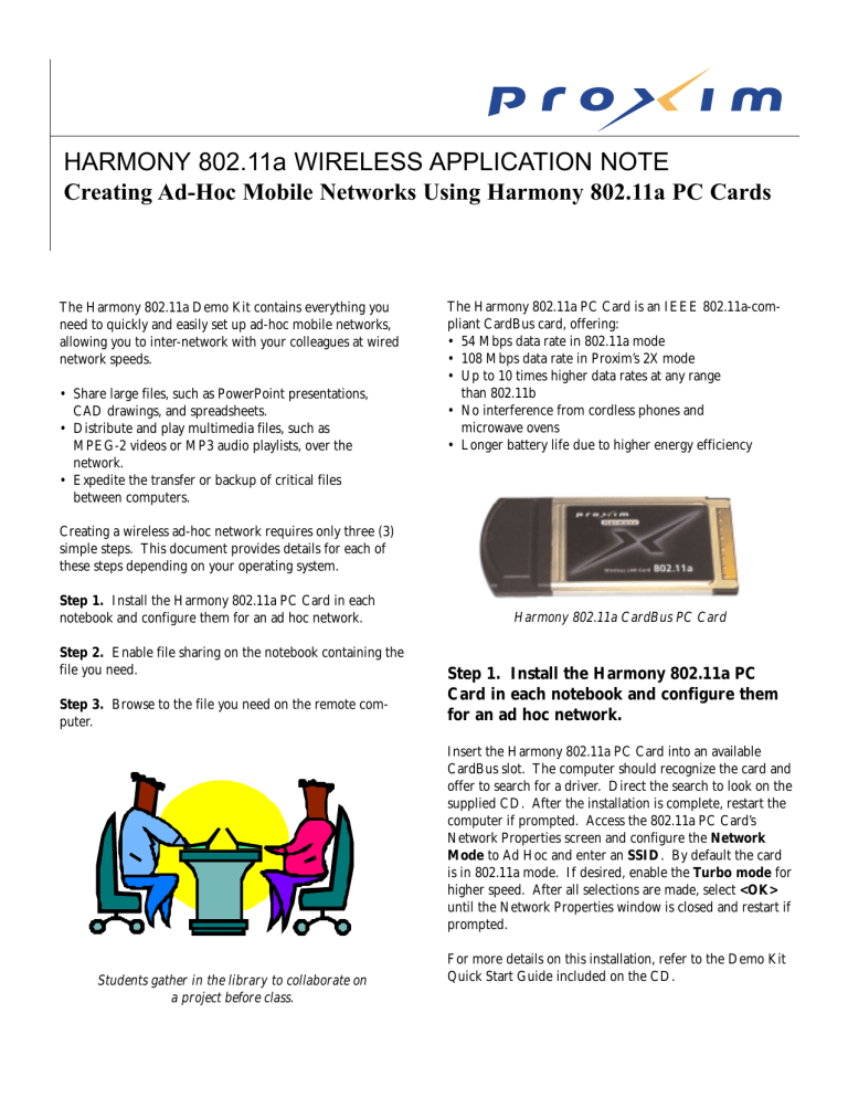 Proxim Harmony 802.11a Network Adapter 802.11a User manual Proxim Harmony 802.11a Network Adapter 802.11a User manual