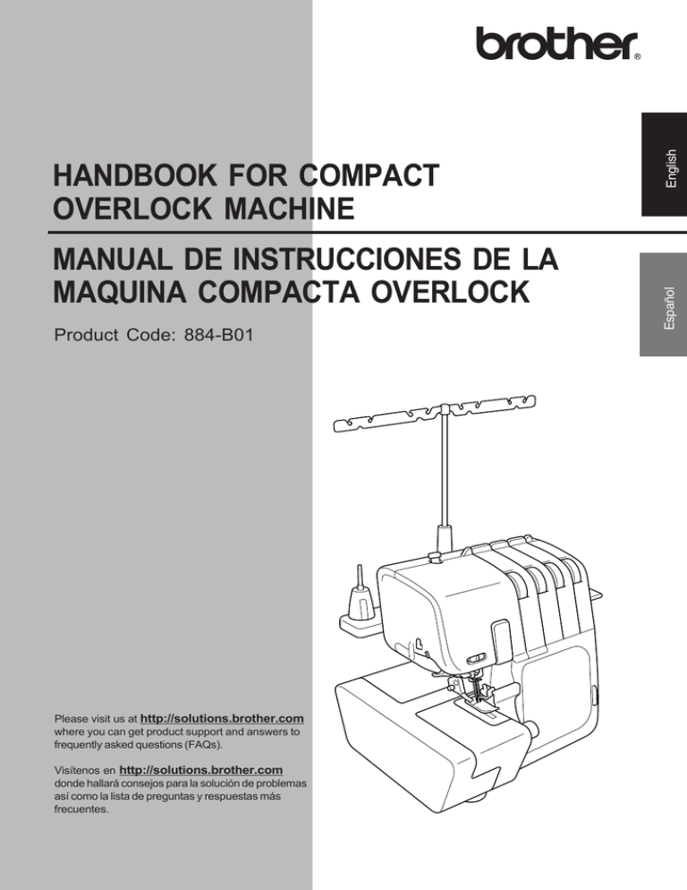 Brother 884-B01 User manual Brother 884-B01 User manual