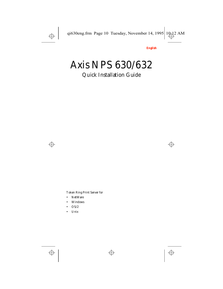 Axis NPS 630 User manual Axis NPS 630 User manual