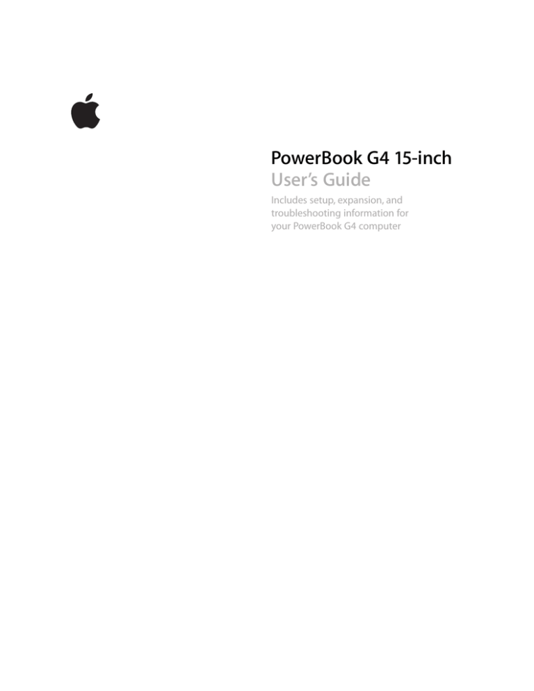 Apple PowerBook G4 15-inch User guide Apple PowerBook G4 15-inch User guide
