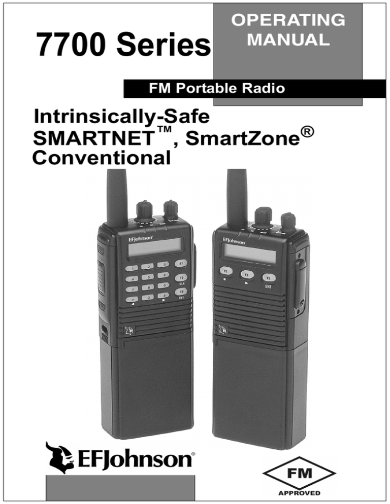 E.F. Johnson Company 7700 Series Product information E.F. Johnson Company 7700 Series Product information