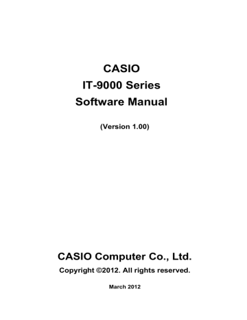 Casio IT-9000 Series Specification Casio IT-9000 Series Specification