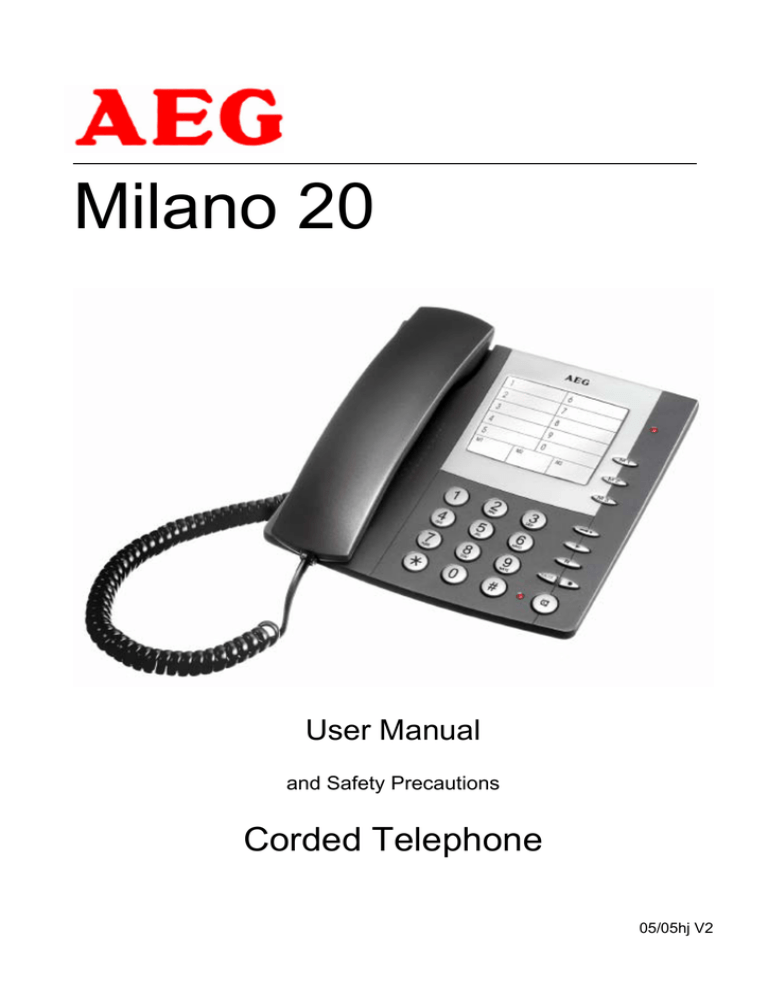 AEG Milano 20 User manual AEG Milano 20 User manual