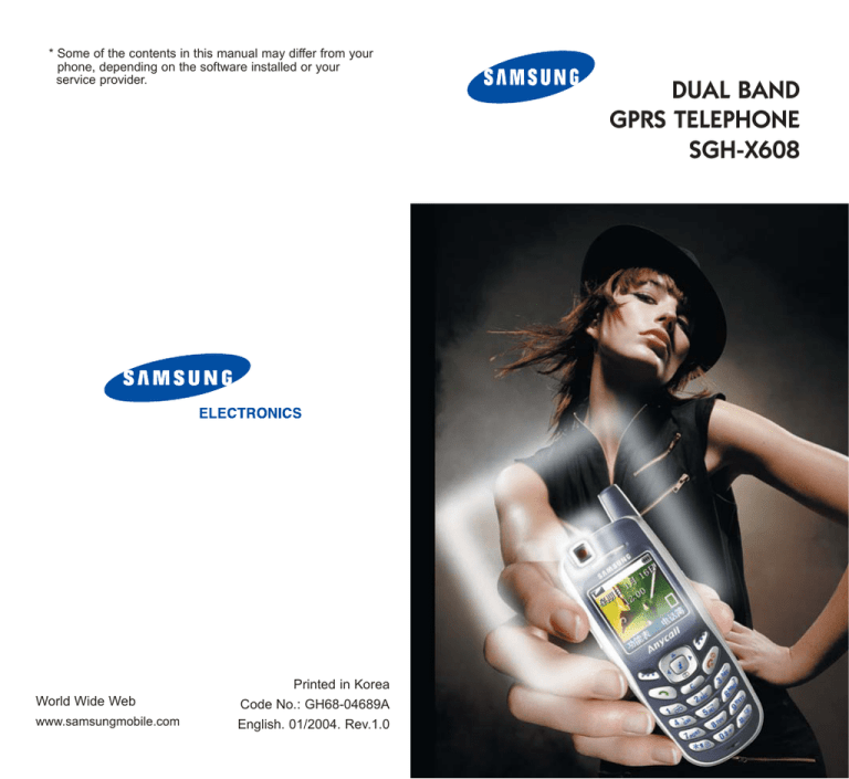 Samsung SGH-X608 User manual Samsung SGH-X608 User manual