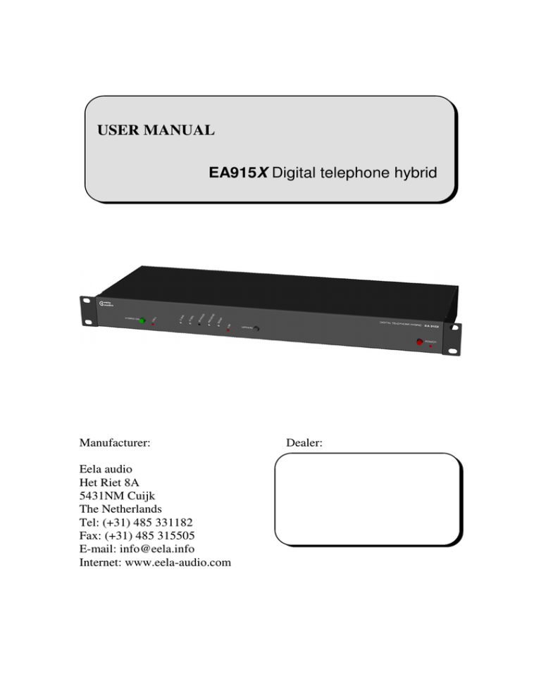 Eela Audio EA915X User manual Eela Audio EA915X User manual
