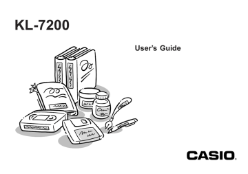 Casio KL-7200 User's Guide Casio KL-7200 User's Guide