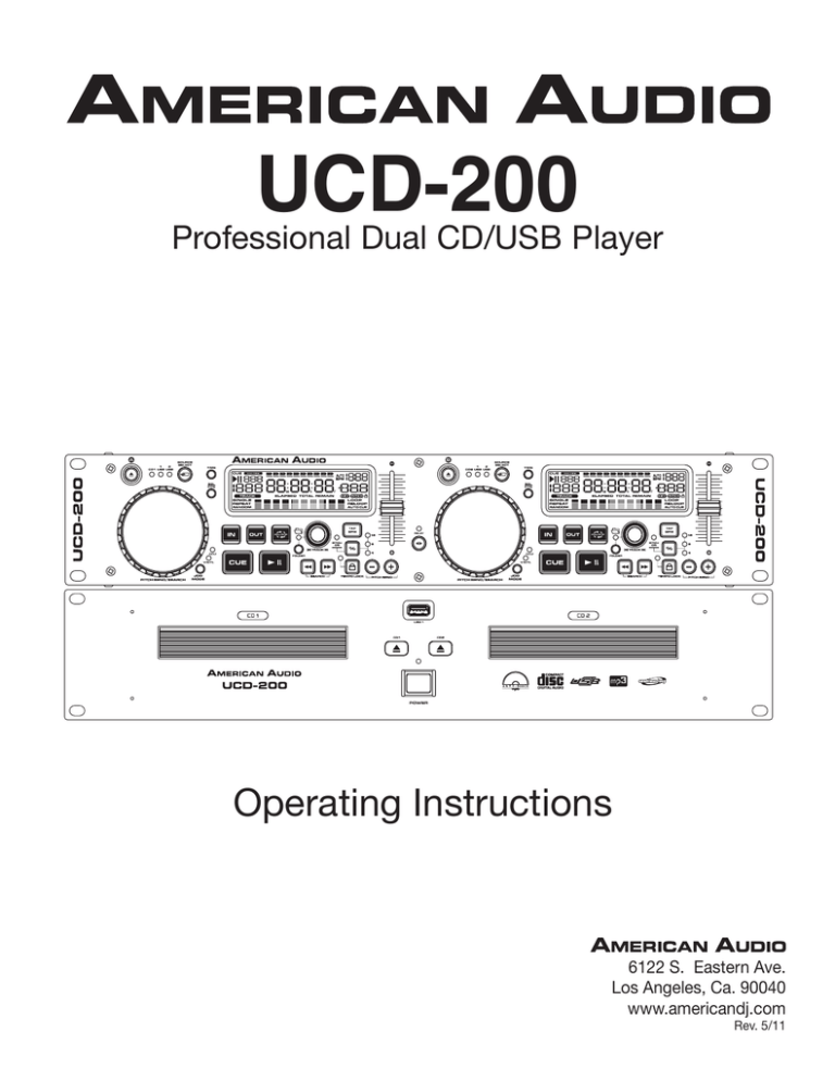 ADJ UCD-200, Q-SD User manual ADJ UCD-200, Q-SD User manual