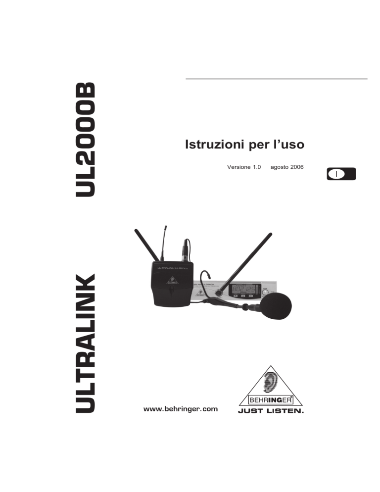 Behringer UL2000B User manual Behringer UL2000B User manual