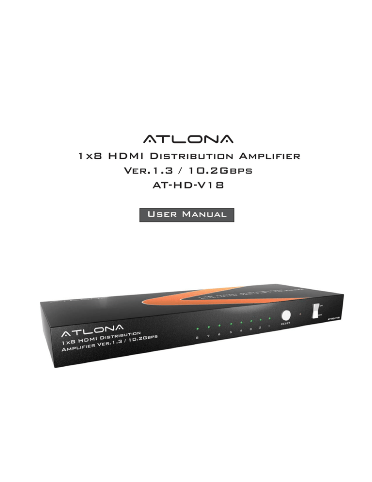Atlona AT-HD-V18 User manual Atlona AT-HD-V18 User manual
