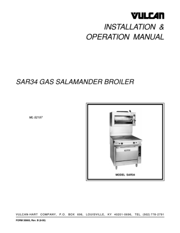 Vulcan Hart SAR34-ML-52197 Operation Manual | Manualzz
