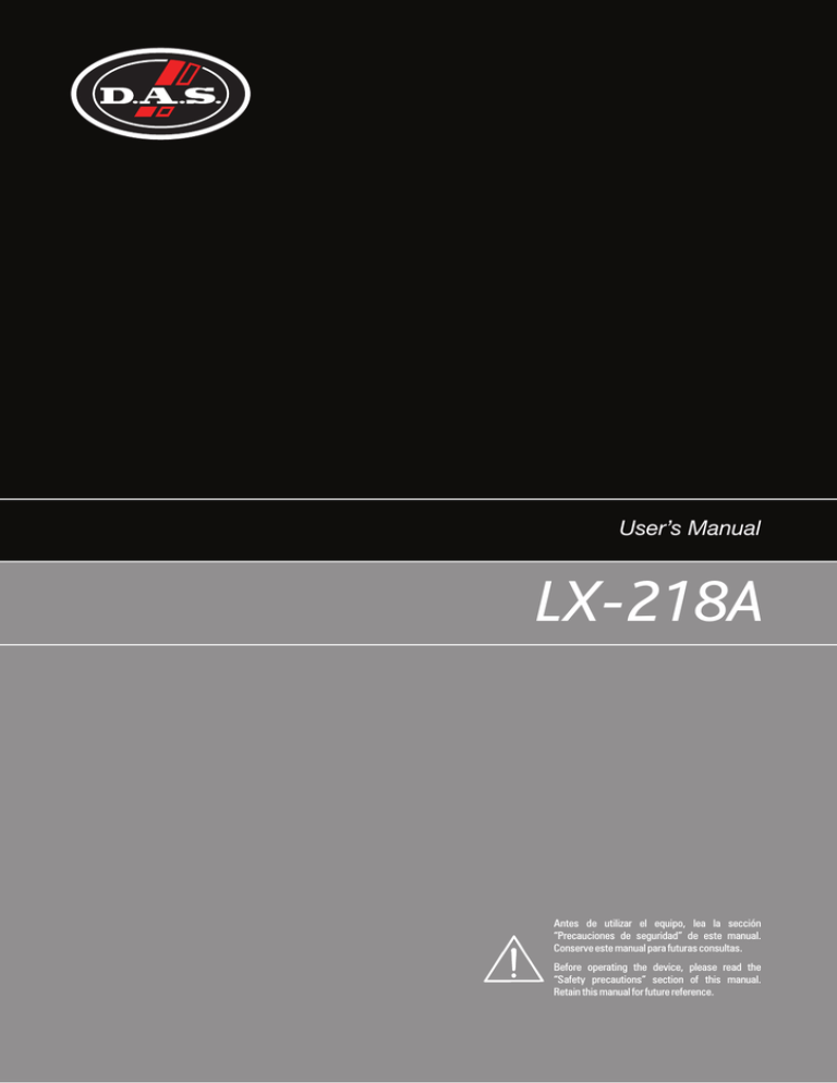 DAS LX-218A User manual DAS LX-218A User manual