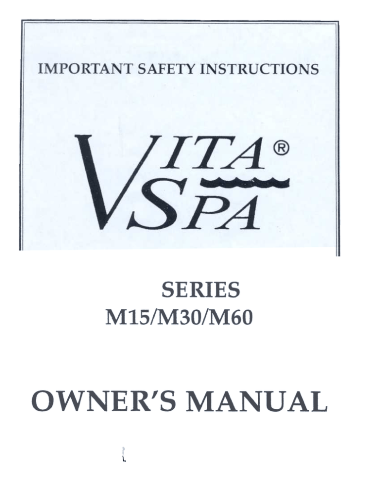 Vita Spa M60 User manual Vita Spa M60 User manual