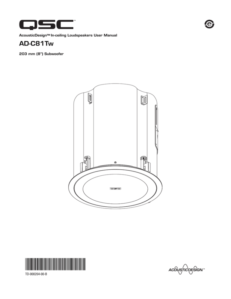 QSC AD-C81Tw User manual QSC AD-C81Tw User manual