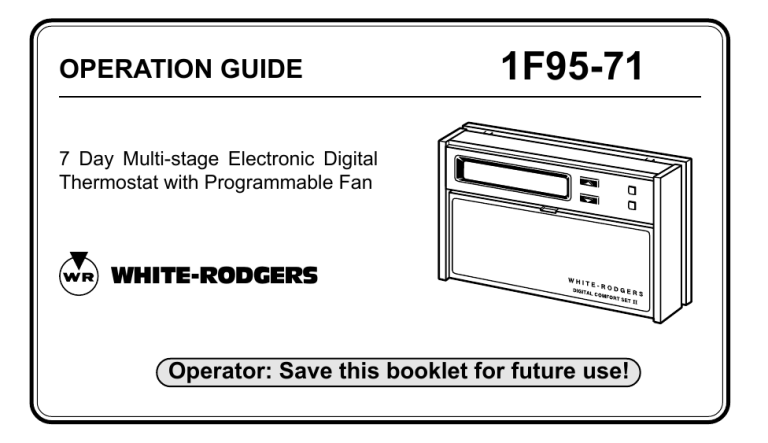 White Rodgers 1F95-71 Operating instructions White Rodgers 1F95-71 Operating instructions