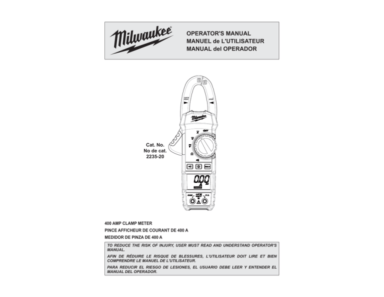 Milwaukee 2235-20 User manual Milwaukee 2235-20 User manual
