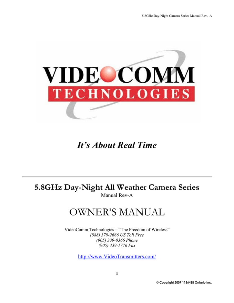 VideoComm Technologies ZX-520SR100 Owner's manual VideoComm Technologies ZX-520SR100 Owner's manual