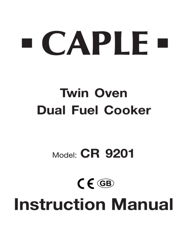 Caple CR 1002 SS User manual Caple CR 1002 SS User manual