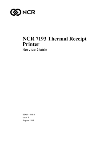 NCR 7193 Service Guide | Manualzz NCR 7193 Service Guide | Manualzz