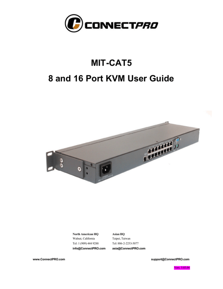 ConnectPRO MIT-CAT5 8 User guide ConnectPRO MIT-CAT5 8 User guide