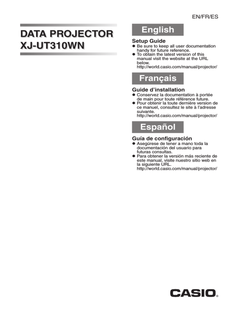 Casio XJ-UT310WN Installation guide Casio XJ-UT310WN Installation guide