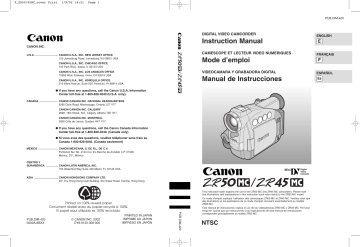 Canon 50 MC - ZR50MC MiniDV Digital Camcorder User manual Canon 50 MC - ZR50MC MiniDV Digital Camcorder User manual