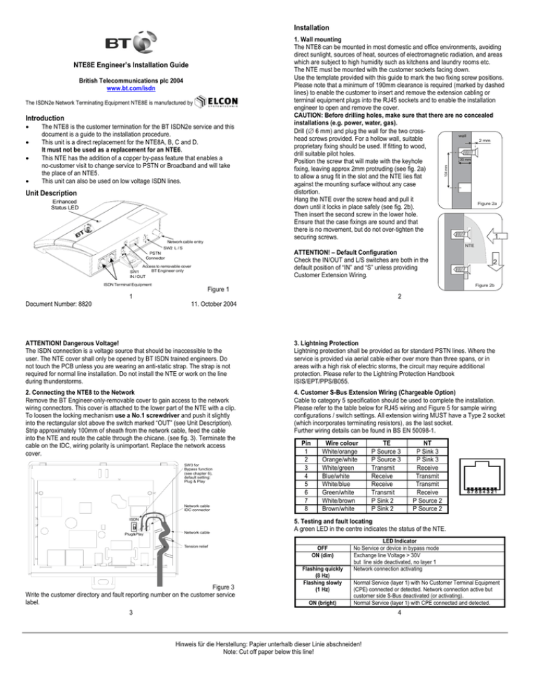 BT ISDN Installation guide BT ISDN Installation guide