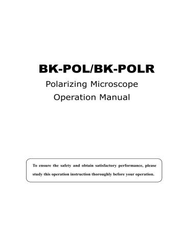 Cofemo | User manual | BK-POL Polarizing Microscope | Manualzz