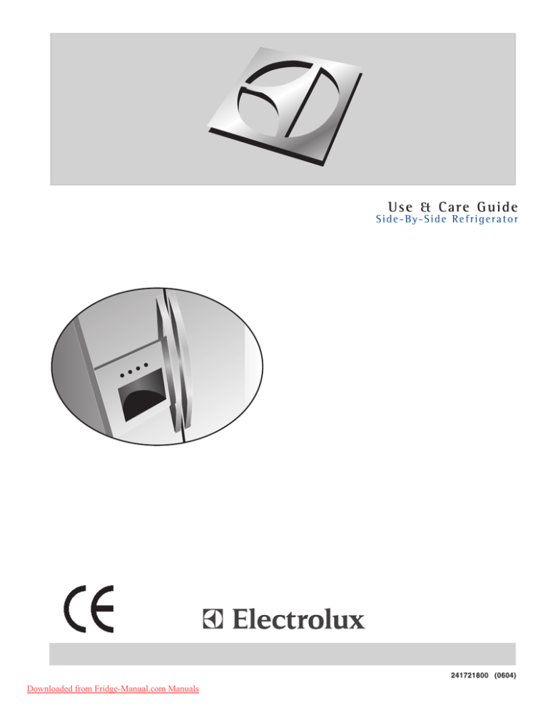 Electrolux 241721800 User guide Electrolux 241721800 User guide