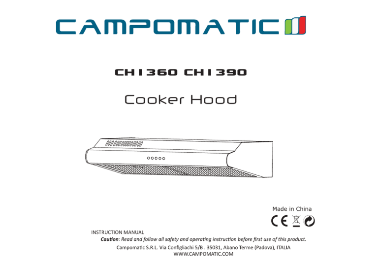 Campomatic CH1360, CH1360 CH1390 Owner's manual Campomatic CH1360, CH1360 CH1390 Owner's manual