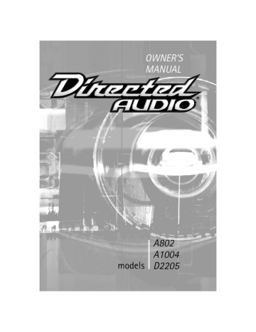 Directed Electronics A802 Owner`s manual | Manualzz