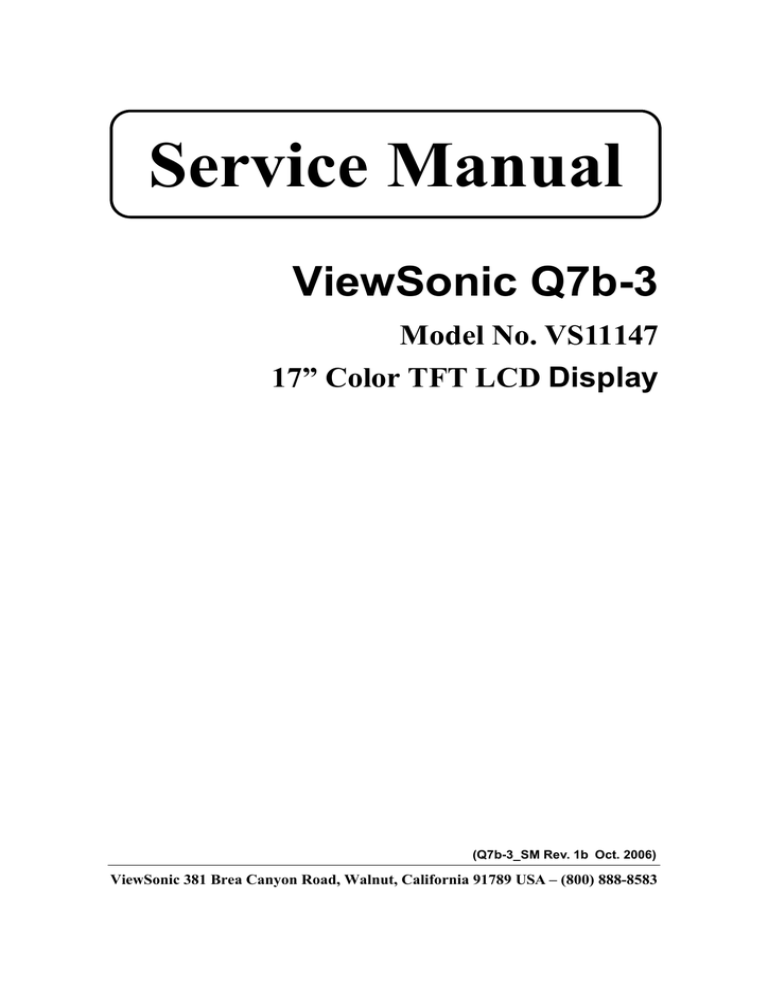 ViewSonic Q7b User manual ViewSonic Q7b User manual