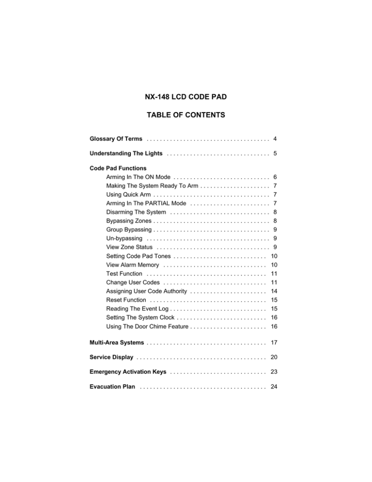 DAS NX-148E LCD Codepad User manual DAS NX-148E LCD Codepad User manual